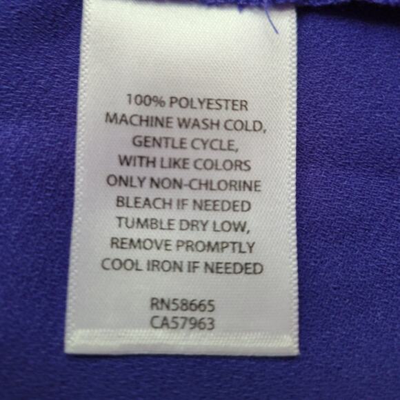 Halogen Blue Sleeveless Crew Neck Zip Back Career Modest Midi Trapeze Dress‎ -XS - Picture 4 of 6